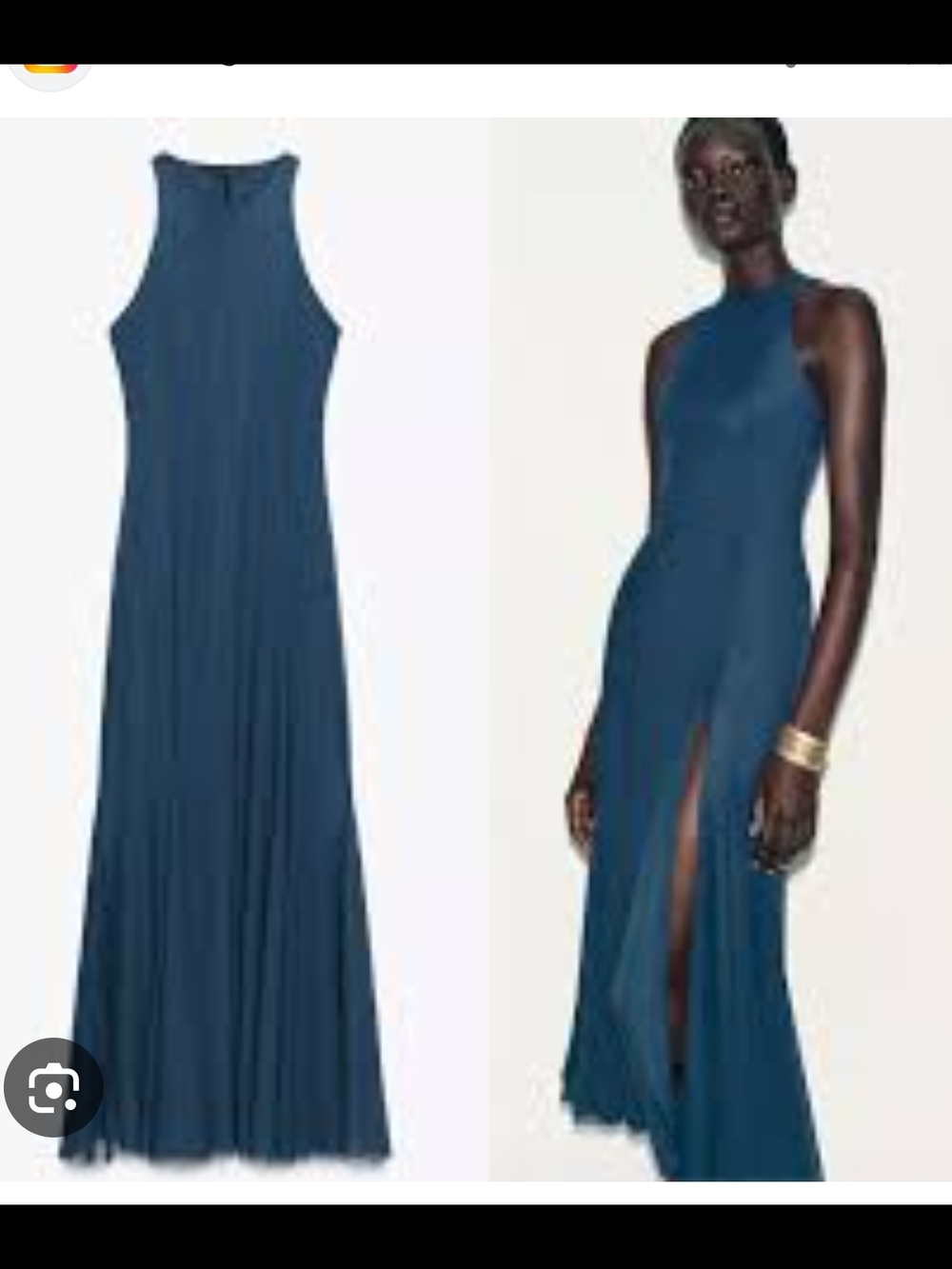 Zara Sleeveless High-Neck Midi Dress in Deep Teal